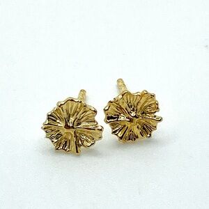 Blue Boho 14k Gold Vermeil On Sterling Little Wildflower Stud Earrings / 9mm